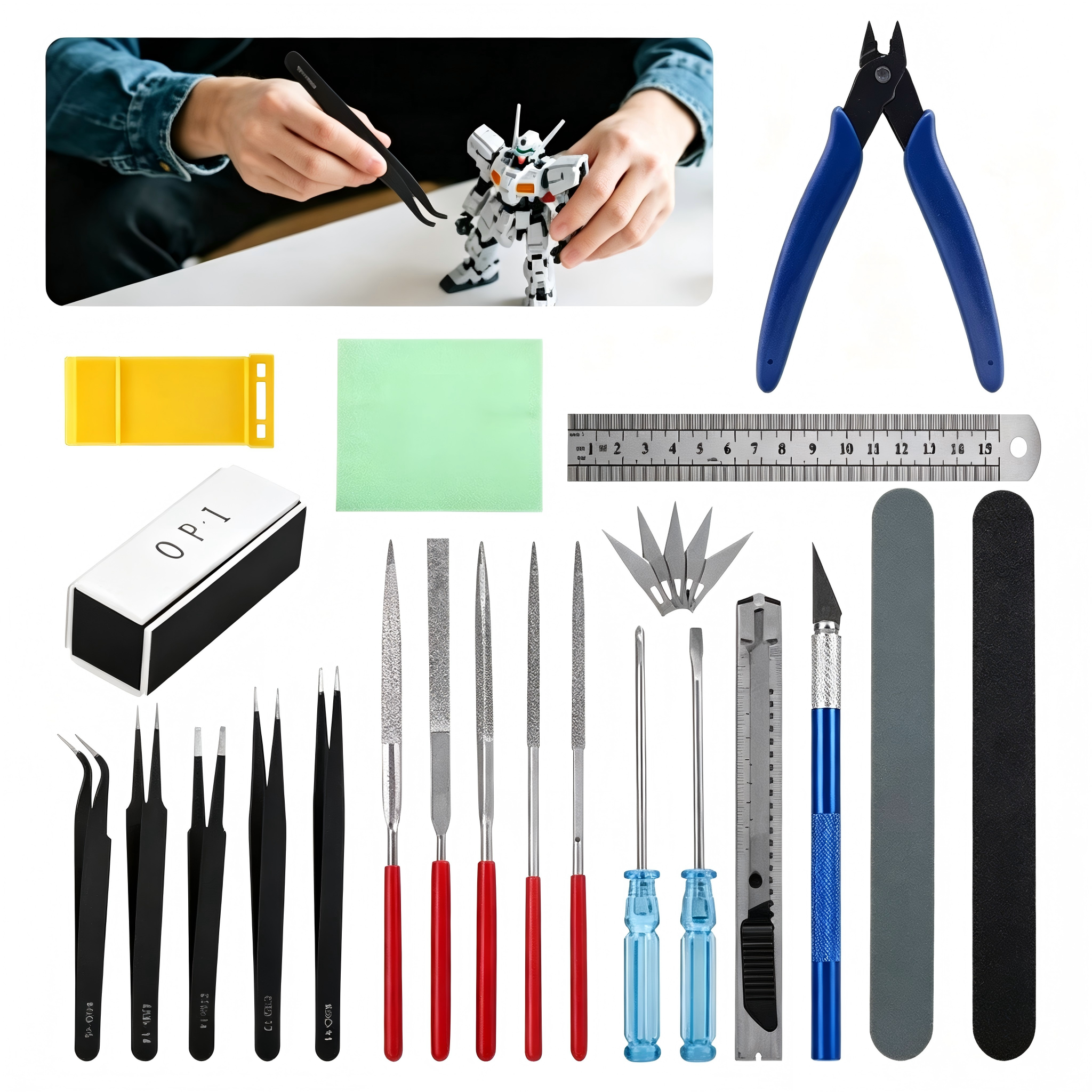 Model Kit Tweezers - 26Pcs Gundam Model Building Tools Kit,