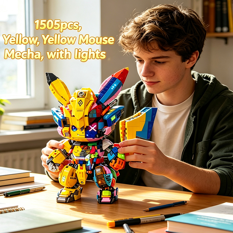 Model Kit Mecha Girl - 1505pcs Anime Action Figure Building Blocks
