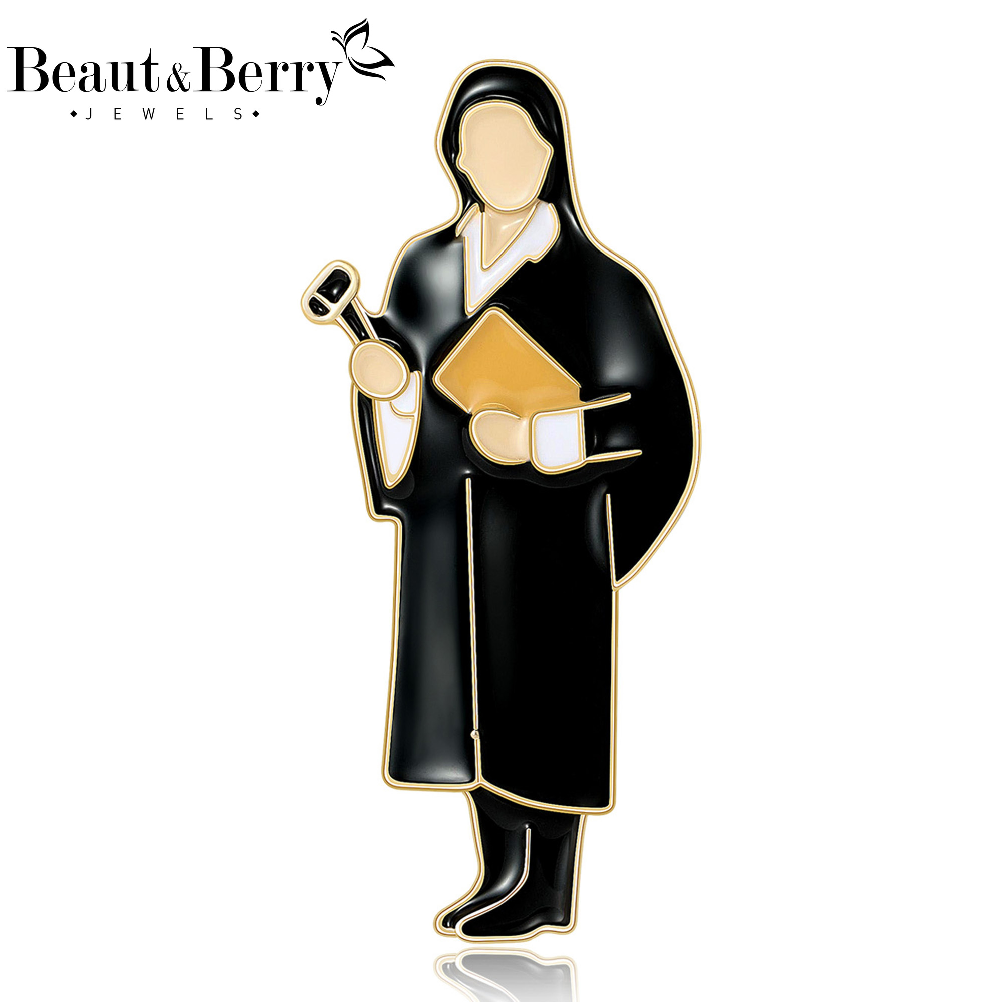 Model Kit Judge - Beaut&Berry Trendy Enamel Lady Lawyer Brooches