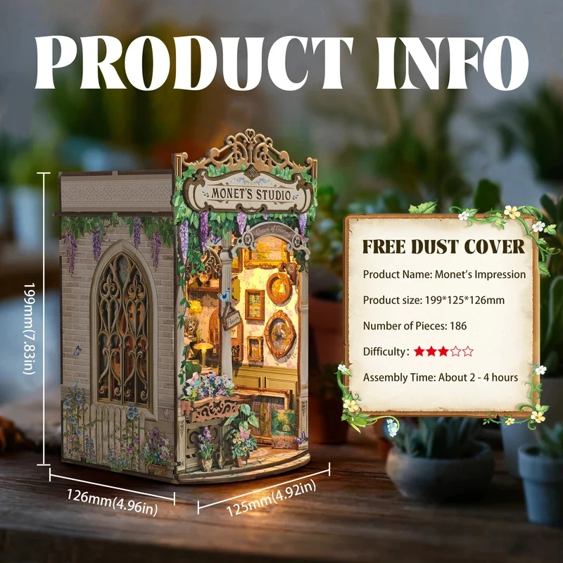 Wooden Monet's Studio Book Noo - Model Kit Studio ulasan dan harga
