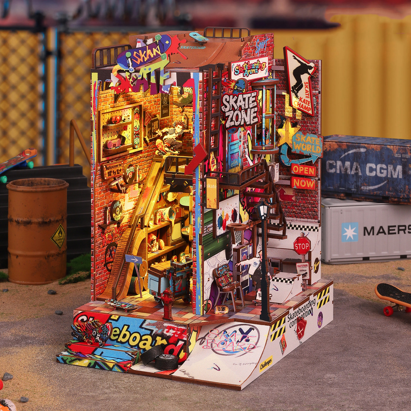 DIY Wooden Skateboarding Compe - Model Kit Competition ulasan dan harga