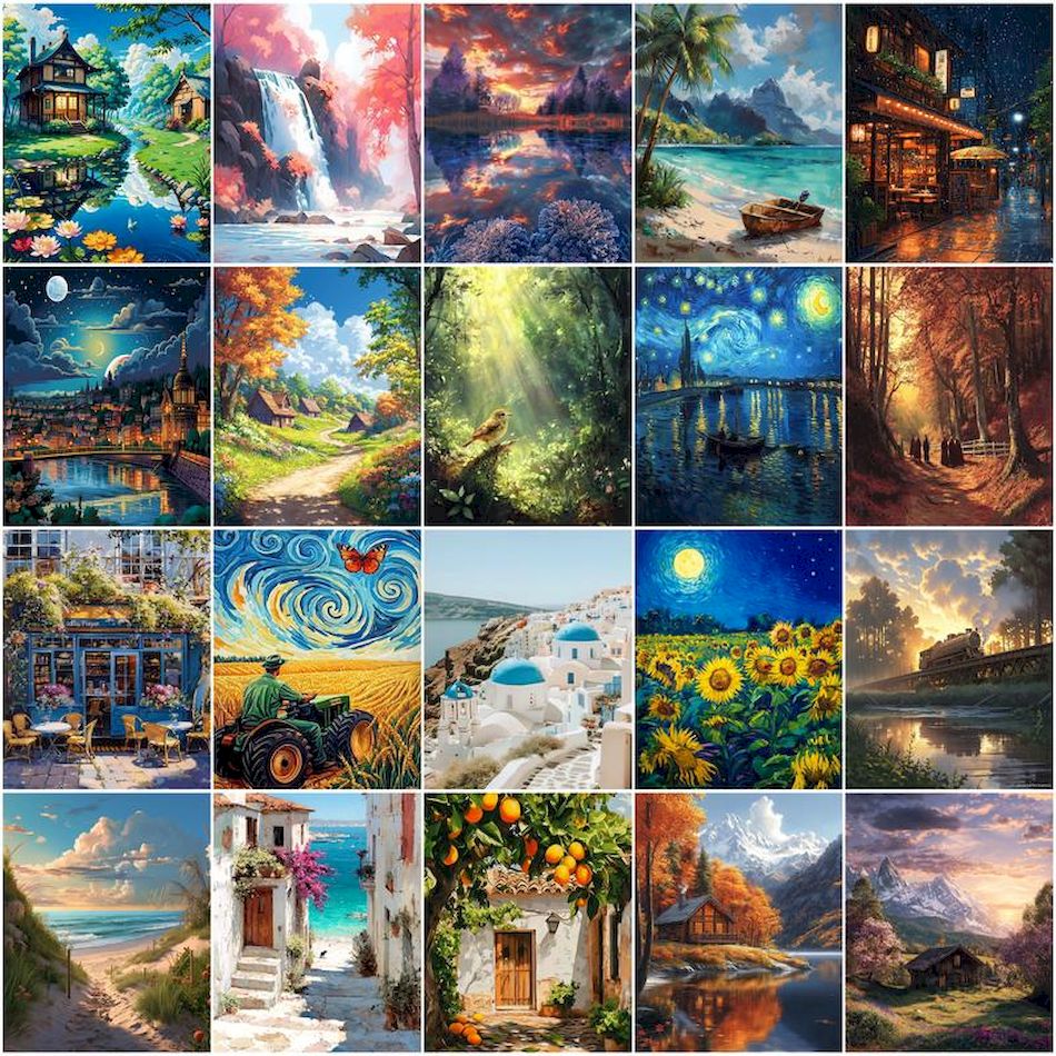 GATYZTORY Canvas Painting By N - Model Kit Acrylic Paint ulasan dan harga