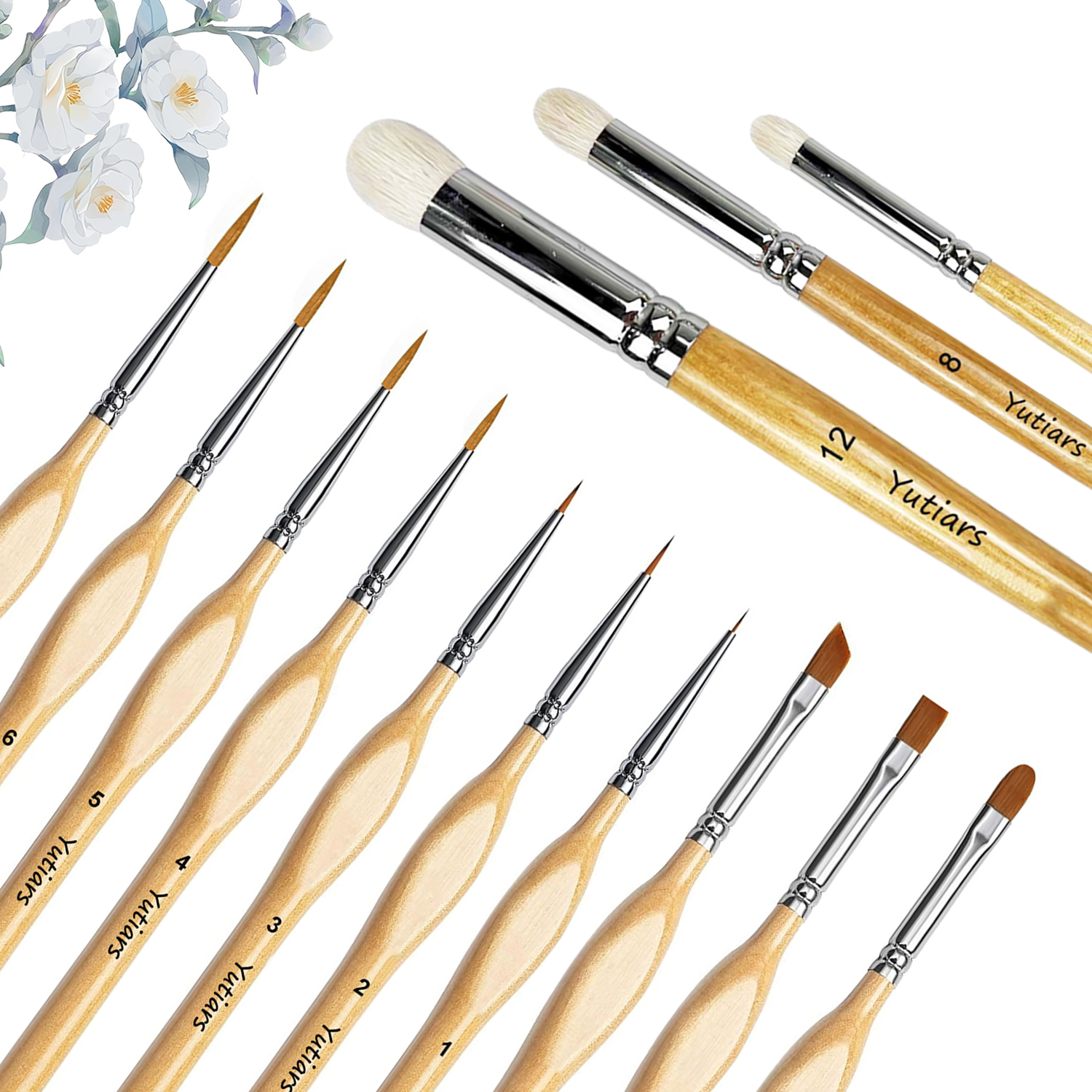 3Pcs Wooden Dry Brush Miniatur - Model Kit Acrylic Paint ulasan dan harga
