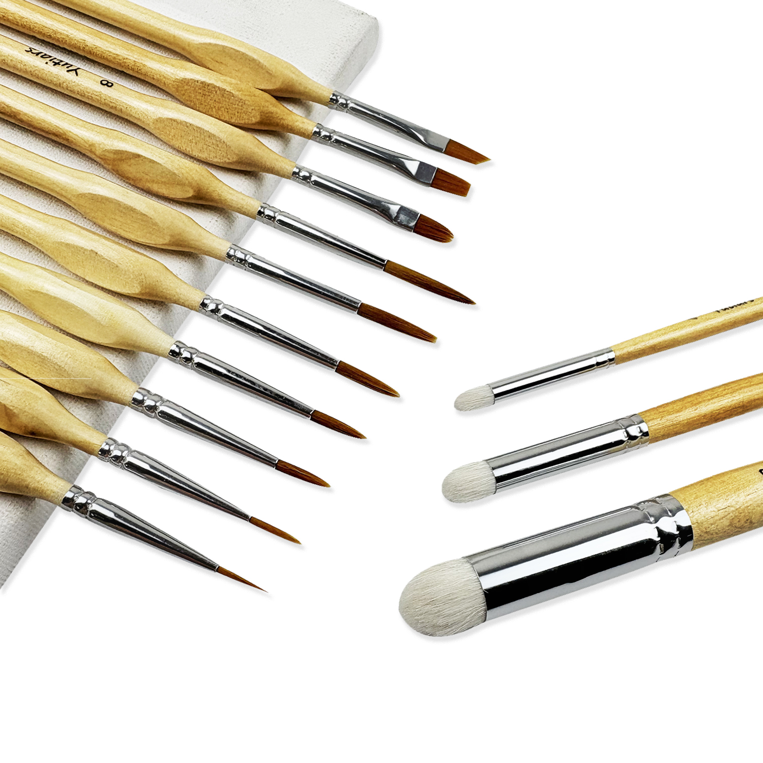 3Pcs Wooden Dry Brush Miniatur - Model Kit Acrylic Paint ulasan dan harga