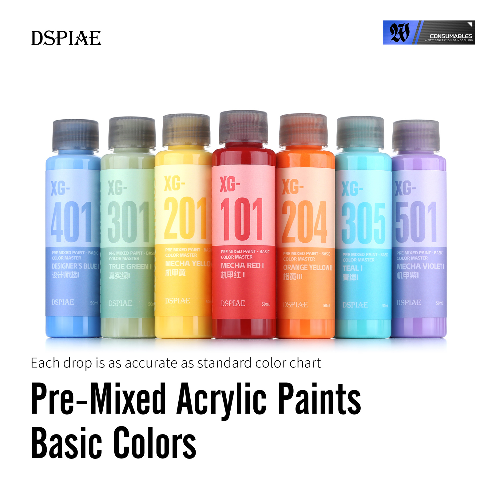 DSPIAE XG Series 50ML Pre-Mixe - Model Kit Paint Set ulasan dan harga