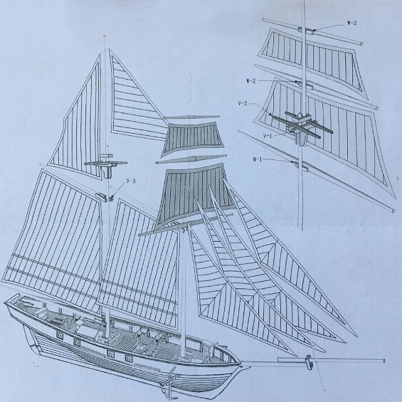 1:130/100/70/30 Sailing DIY Sh - Model Kit Yacht ulasan dan harga
