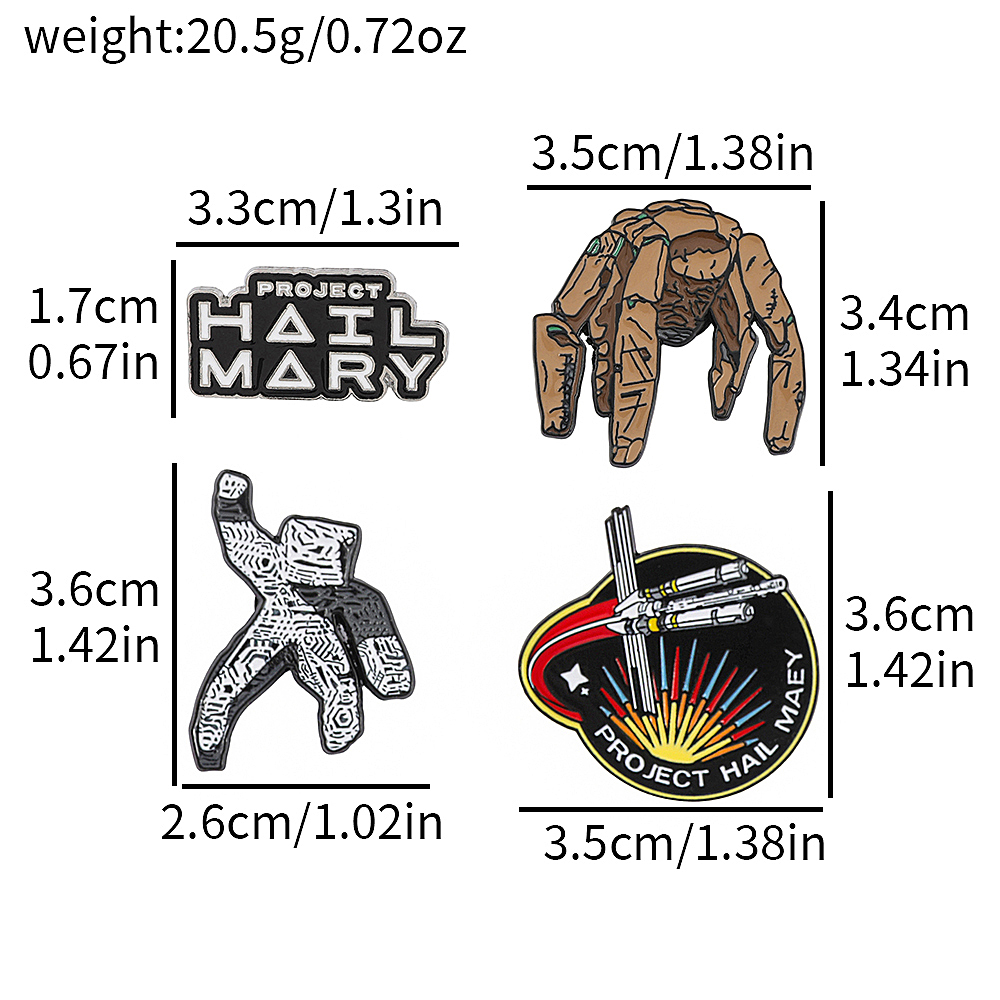 4pc Sci-Fi Enamel Pin Set Proj - Model Kit Accessories ulasan dan harga