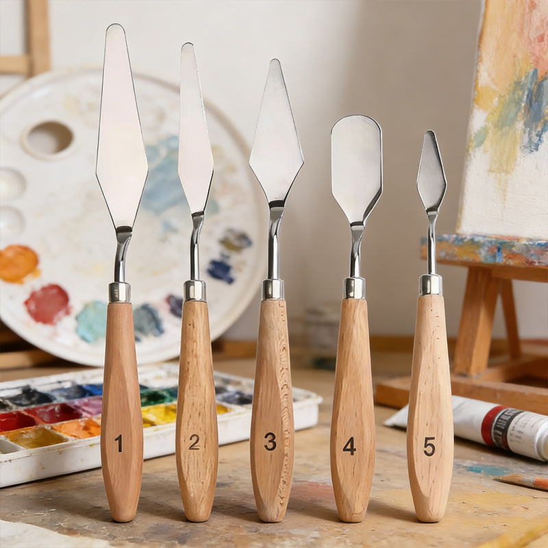 5Pcs Wooden Handle Painting Pa - Model Kit Acrylic Paint ulasan dan harga