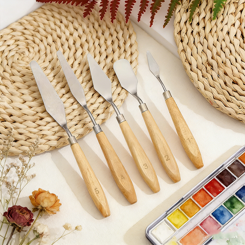 5Pcs Wooden Handle Painting Pa - Model Kit Acrylic Paint ulasan dan harga