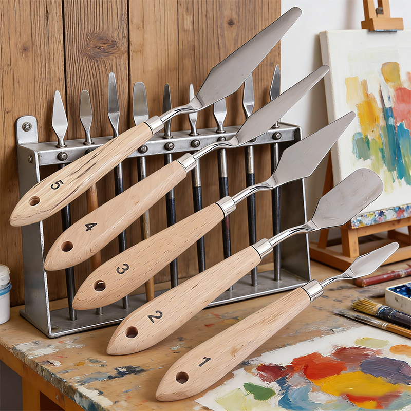 5Pcs Wooden Handle Painting Pa - Model Kit Acrylic Paint ulasan dan harga